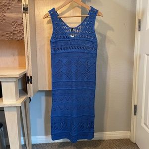 NWT - United Colors of Benetton - Blue Knit Cover-up Dress - Size M